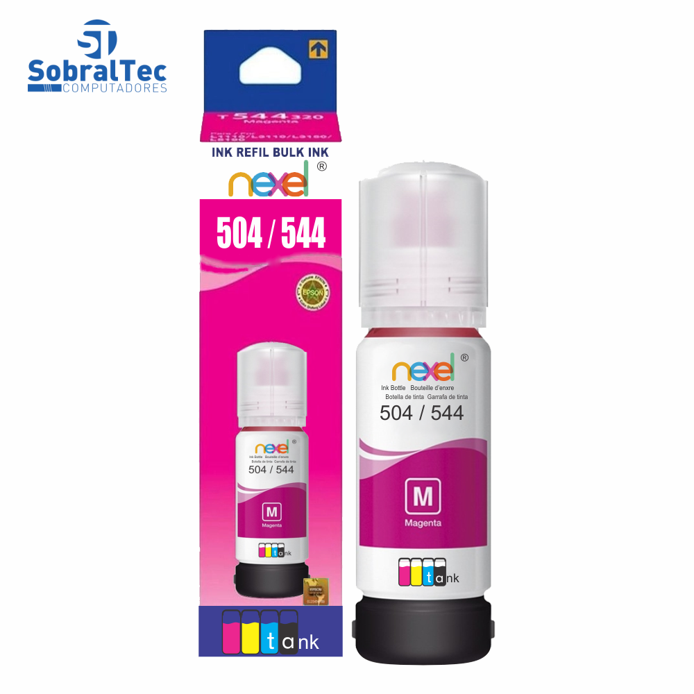 Tinta Refil Bulk Ink  Compativel Epson Corante 70ML Magento - 504/544 Nexel Para Ecotank L3150 / L3110 / L5190 / L3250