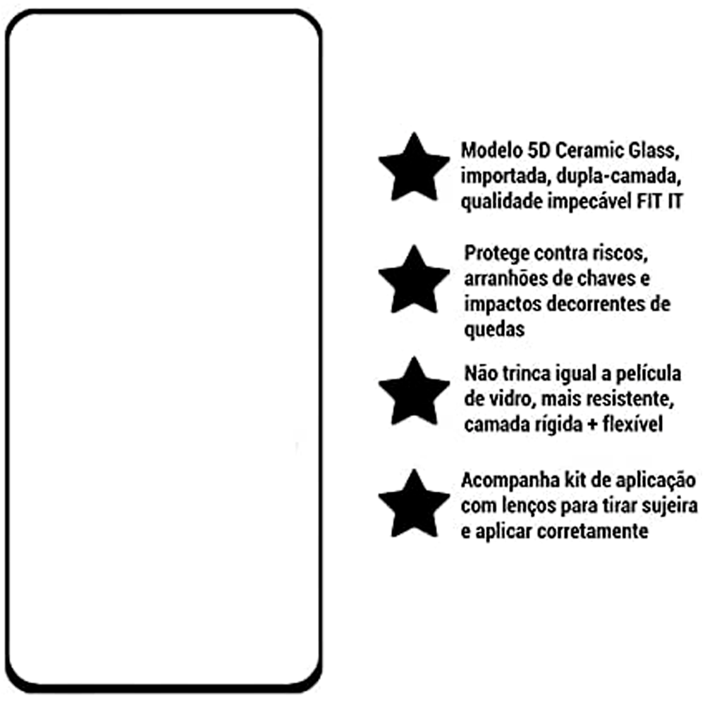 Película 5D Cerâmica Dupla Camada iPhone 13 Pro Max