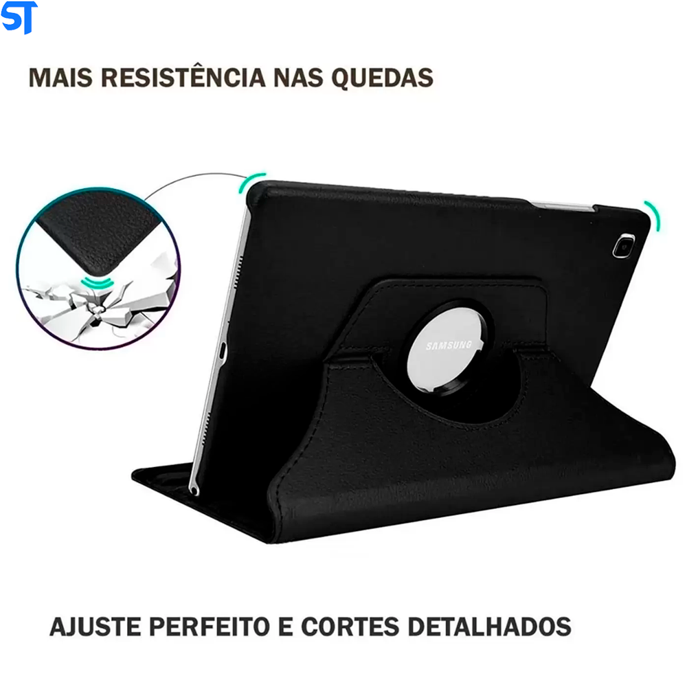 Capa Rotatória Preta Para Tablet A7 T500