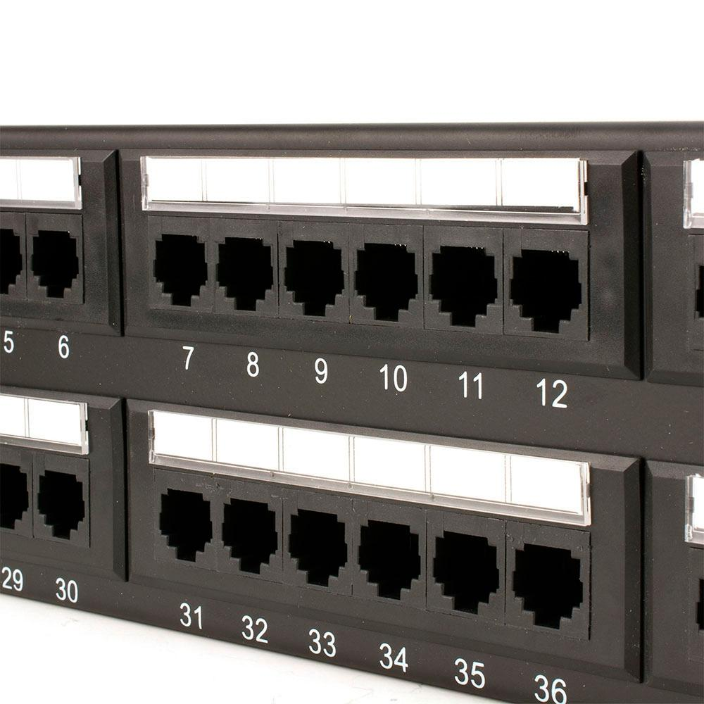 Patch Panel Plus Cable, CAT5E, 48 Portas, Com Guia, CAT.5E, Preto - LA-P548