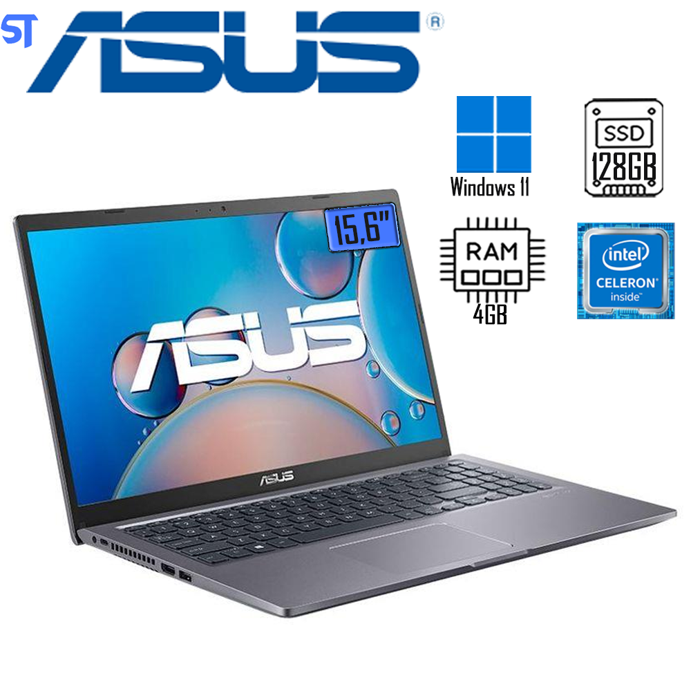 Notebook Asus X515MA-BR623X Intel Celeron Dual Core N4020 4GB 128GB SSD Windows 11 - 15,6