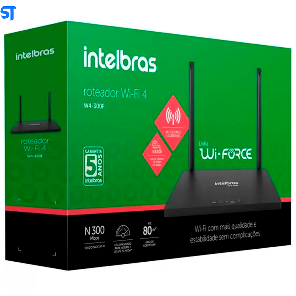 Roteador Wireless 300Mbps 4 portas W4-300F - Wi - Force Intelbras