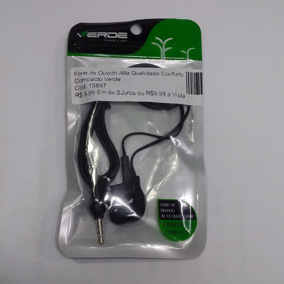 Fone de Ouvido Alta Qualidade Conforto Compacto Verde