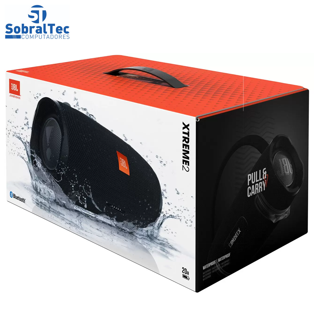 Caixa de Som Bluetooth JBL Xtreme 2 à Prova dÁgua - Portátil 40W- Preto