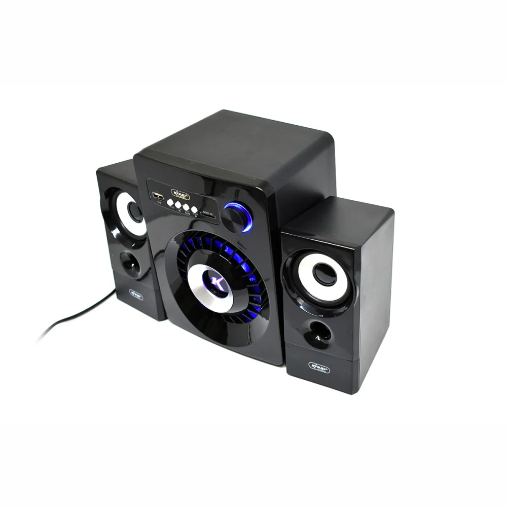Sistema de Som Amplificado Subwoofer 2.1 Bluetooth Knup Kp-6022BH 16W De Potência