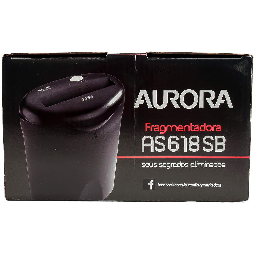 Fragmentadora de papel Aurora AS618SB - 9L, até 6 folhas - 220V