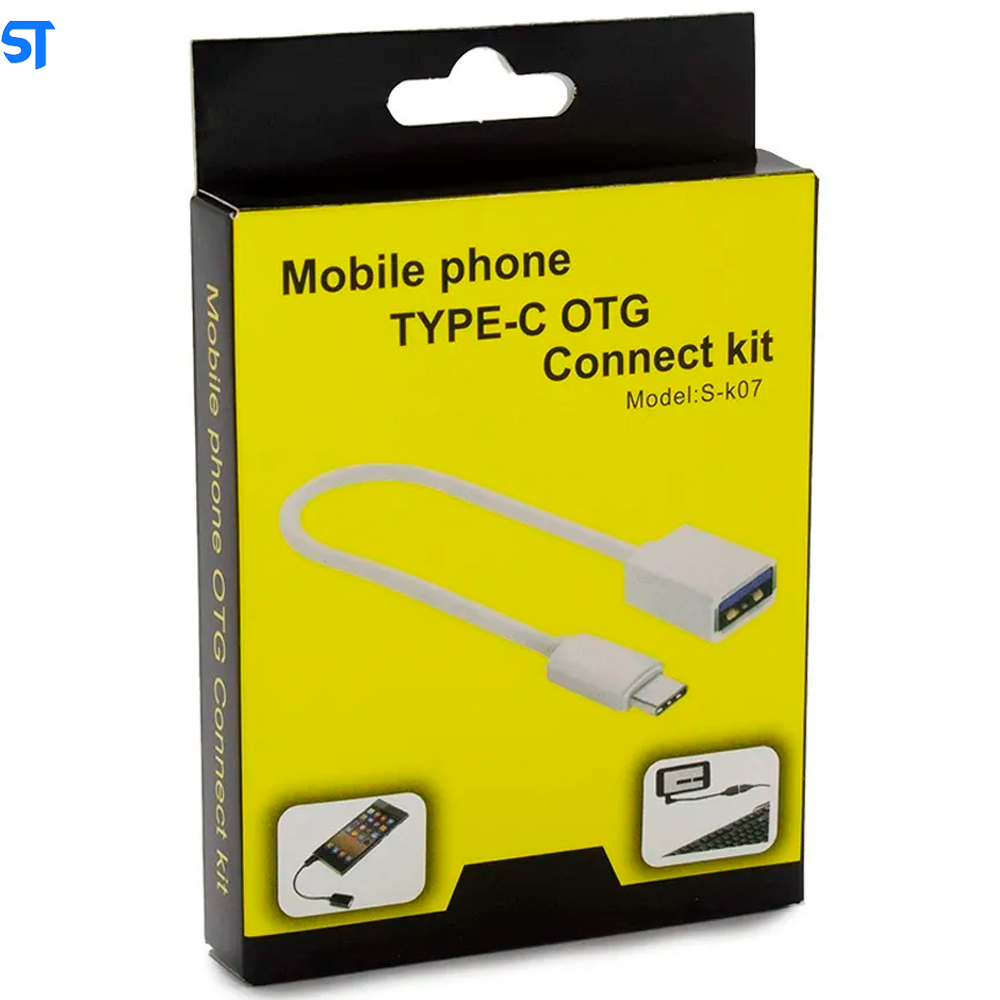 Cabo Adaptador Otg Usb Fêmea para Tipo C Preto - SK07