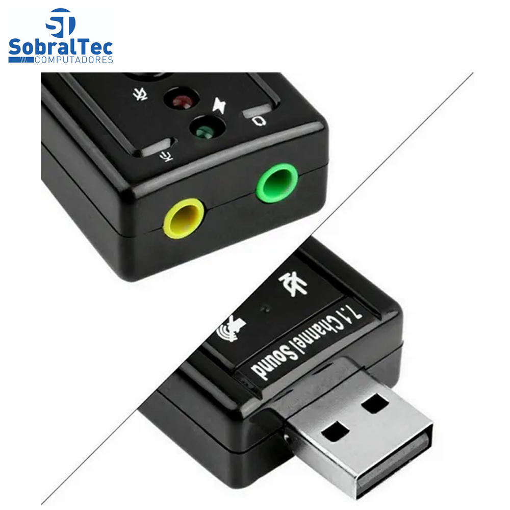 Placa De Som Ext. Usb - SKNUP - HB-T64 Som Virtual 7.1 E Microfone