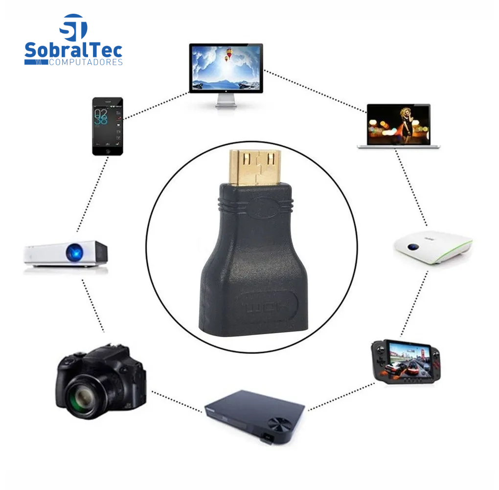 Adaptador HDMI Femea Para Mini HDMI Macho - Exbom