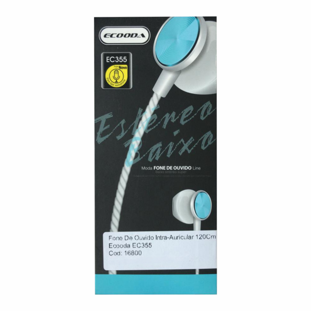 Fone De Ouvido Intra-Auricular 120Cm Ecooda EC355