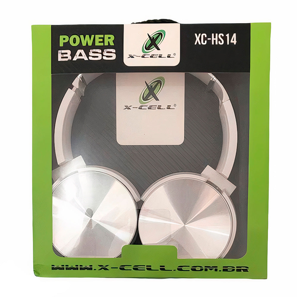 Fone de Ouvido Multímidia Headphone X-CELL Power Bass 1,5m Plug P2 XC-HS 14 - Branco