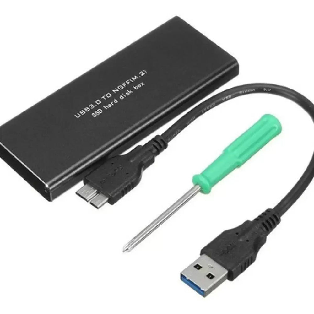 Case Mini para HDs SATA III NGFF / M.2 B Key USB 3.0 alumínio 5Gbps EXBOM CGHD-M2B31