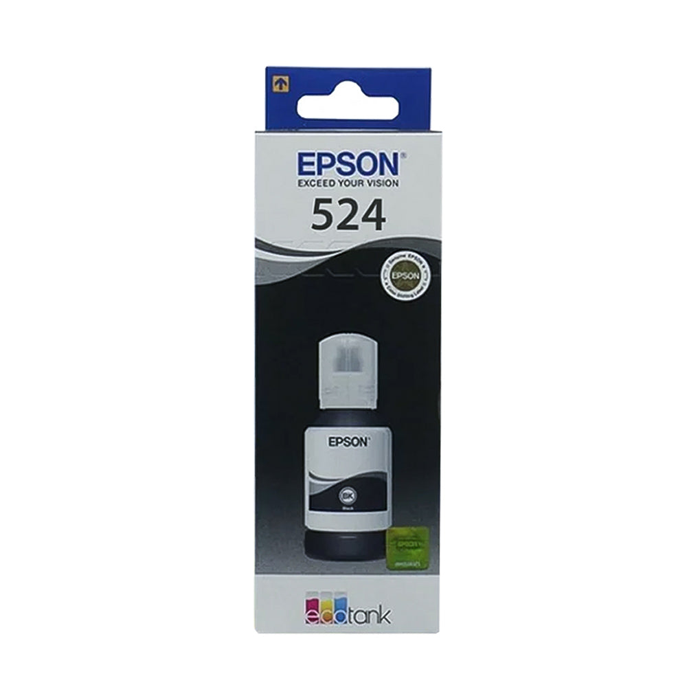 Refil de Tinta Epson 524 Preto BK 127ML Original T524120 Pigmentada Rendimento 7000 Páginas L15150/ T524220/ T524320