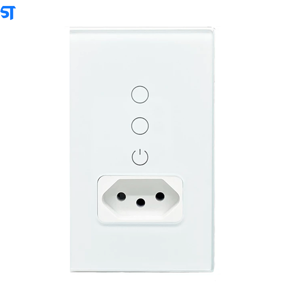 Interruptor Inteligente Wifi Com Tomada Padrão Brasileiro Com Alexa, Google Home Integrada