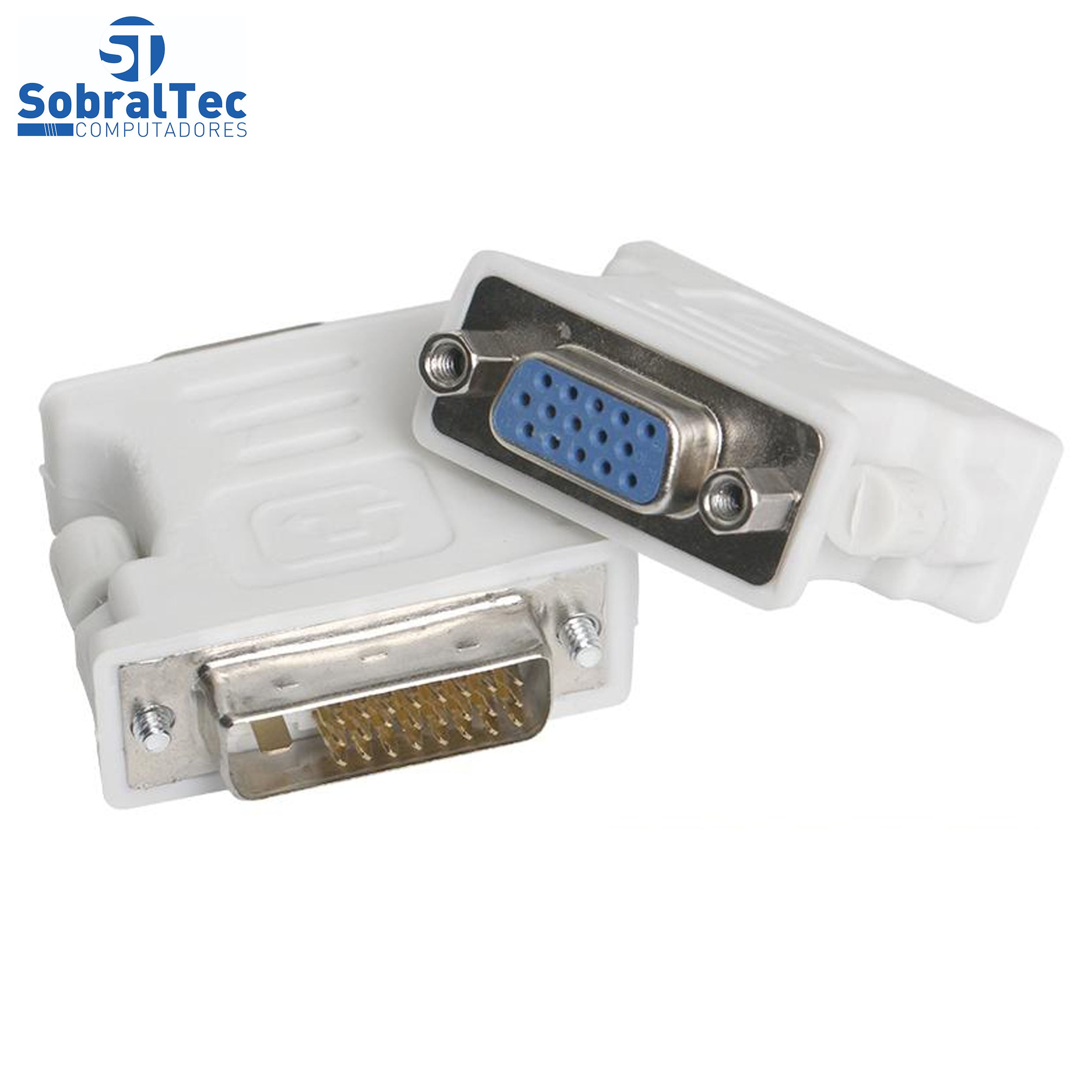 Conversor DVI 24+1 Macho Para VGA Fêmea Branco