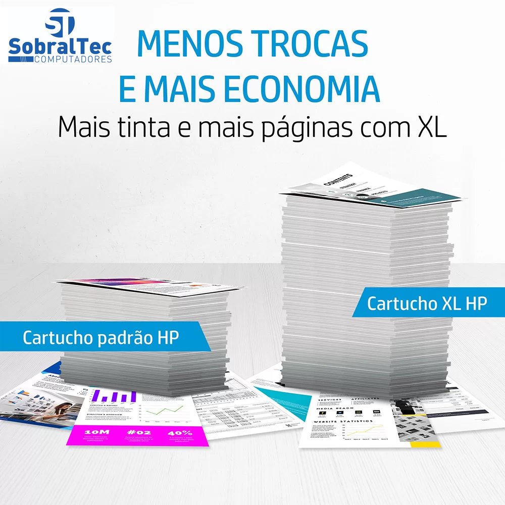 Cartucho HP 667 XL Preto Original (3YM81AB) Para HP Deskjet 2376, 2774, 2776, 6476