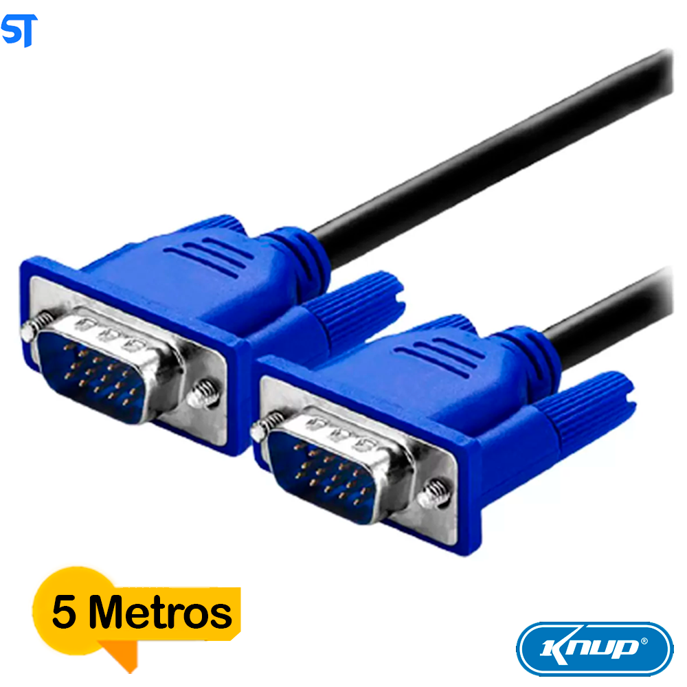 Cabo de Vídeo VGA 5 Metros Com Filtro Knup KP-5002