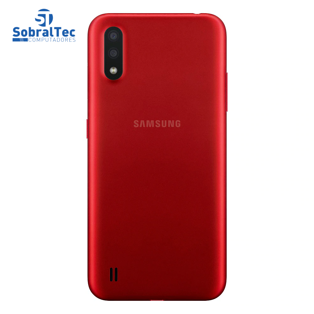 Smartphone Samsung Galaxy A01 Vermelho 32GB, Tela Infinita de 5.7", Câmera Traseira Dupla, Android 10.0, Dual Chip e Pro