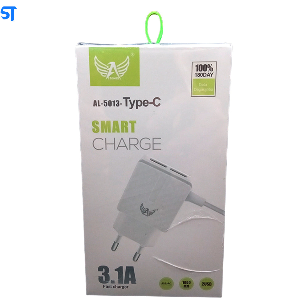 Carregador Smart Charge Com 2 Portas USB 1M 3.1A AL-5013 - Altomex