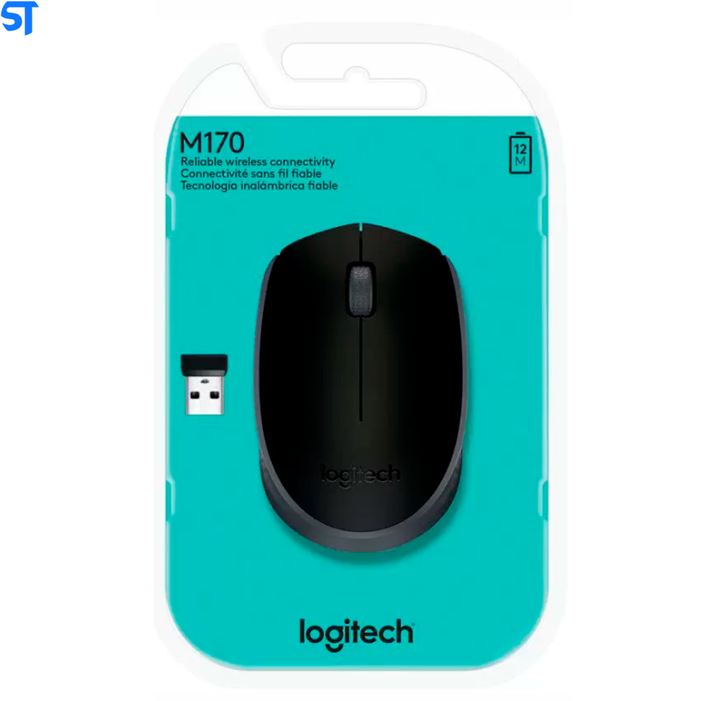 Mouse Logitech M170 Wireless Preto/Cinza