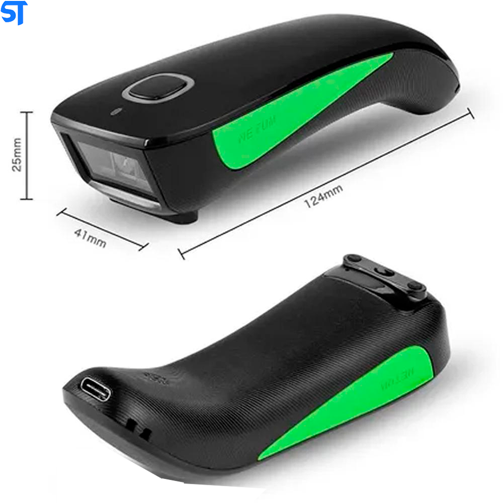 Leitor Código De Barras Bluetooth 2D E USB NETUM C750 Preto Com Verde