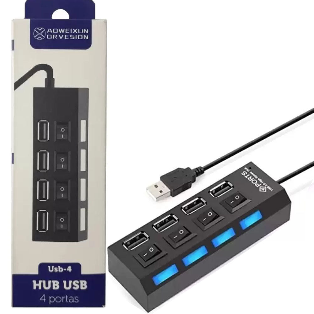 Hub USB Com 4 Portas USB 2.0 - Aoweixun Orvesion