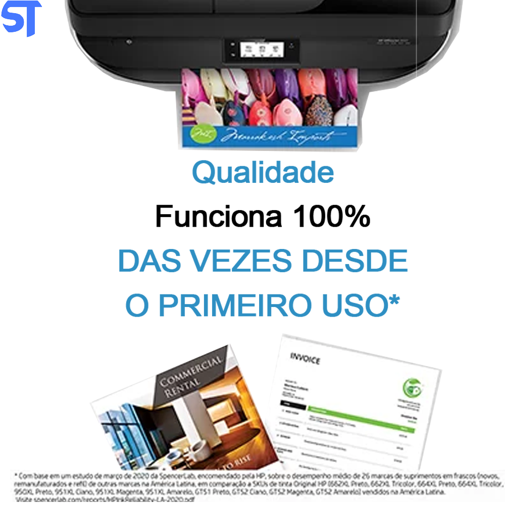 Cartucho HP 667 XL Colorido Original (3YM80AL) Para HP Deskjet 2376, 2774, 2776, 6476