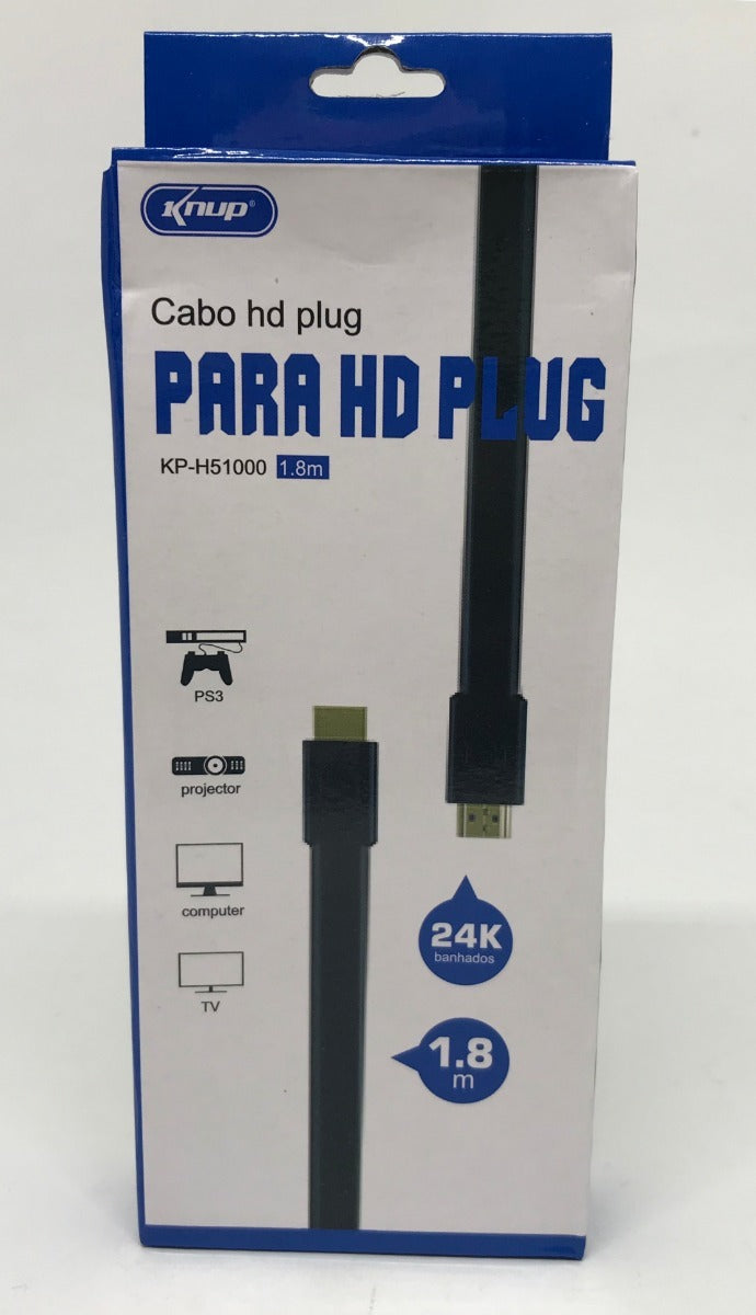 Cabo Hdmi 1.8 M 24k Banhado Knup Kp-h51000