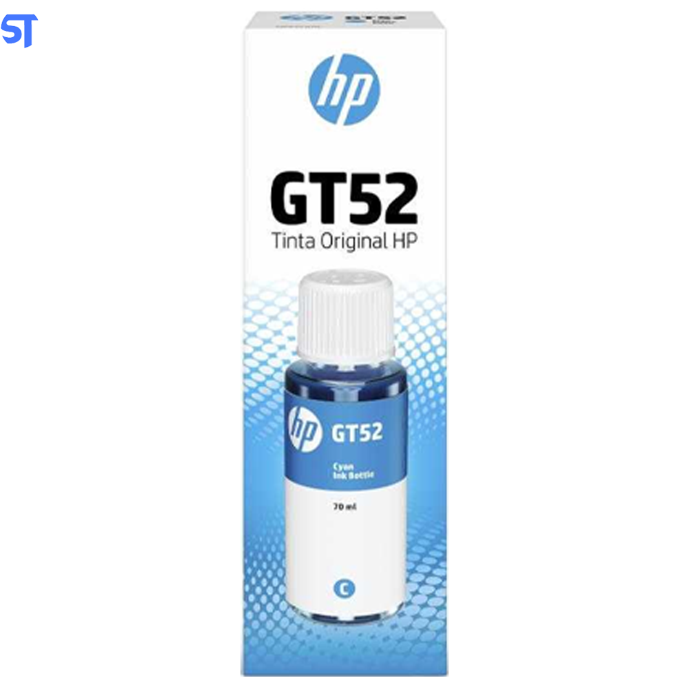 Refil de Tinta HP GT52 Azul 8.000 Paginas  Compátivel com HP Smart Tank 517 HP Deskjet GT5822 HP Ink Tank 116