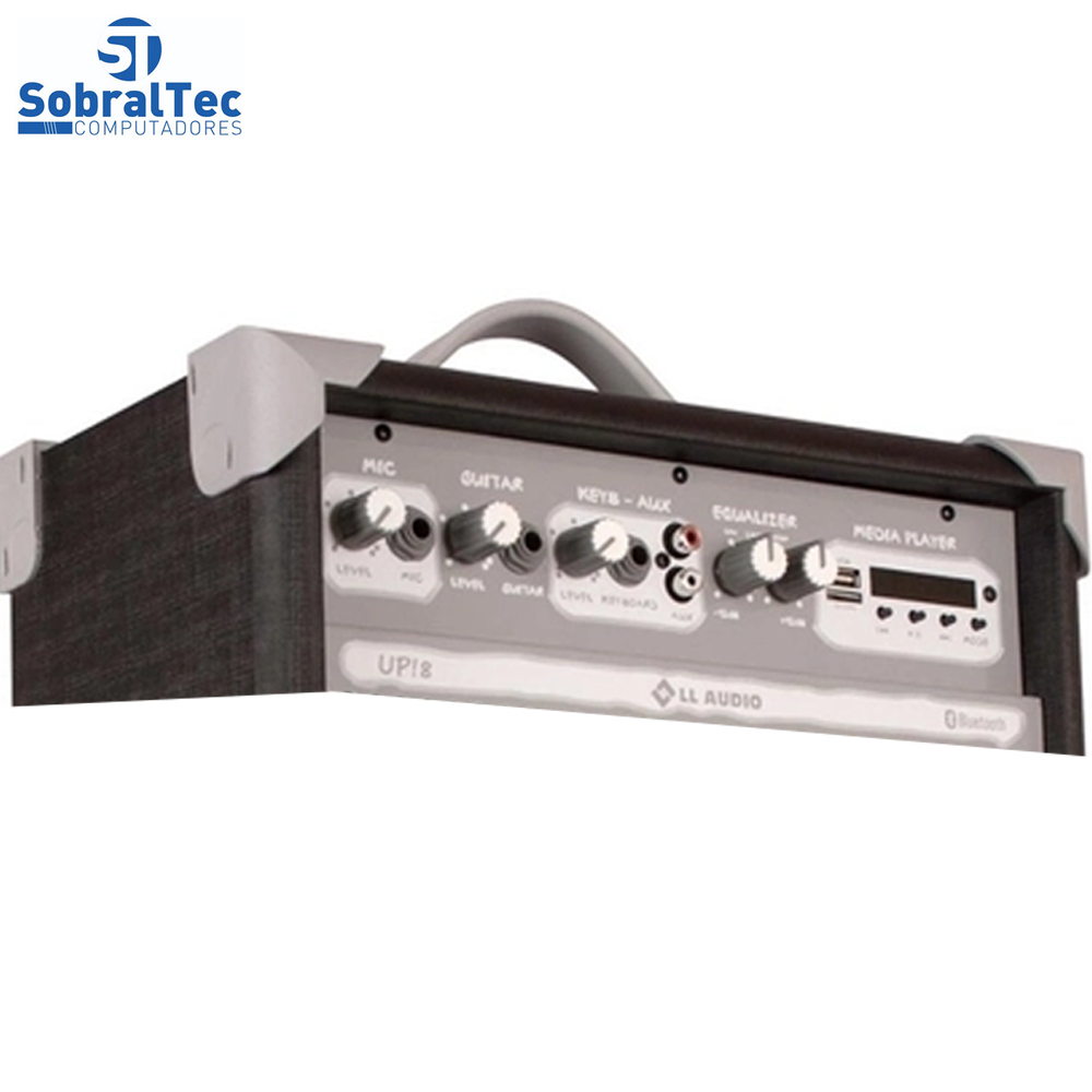 Caixa De Som Amplificada 55w Usb 8 Pol Preto Up8 Ll Áudio