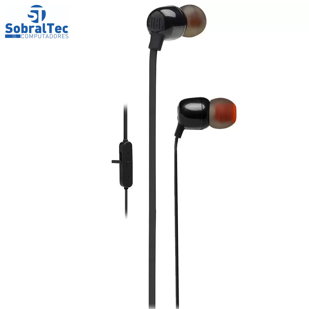 Fone de Ouvido Bluetooth JBL T115BTBLK - Intra-Auricular com Microfone Preto