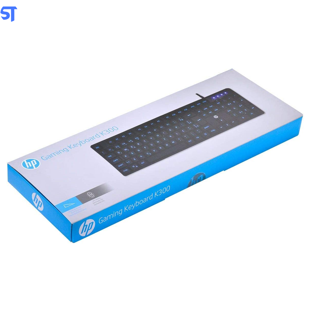 Teclado USB Gamer Membrana K300 LED Preto HP
