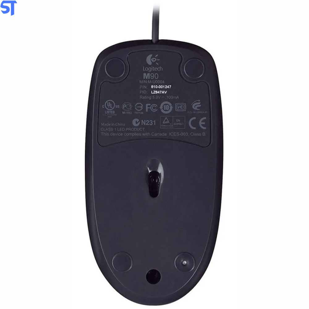 Mouse Logitech Óptico Usb Preto M90