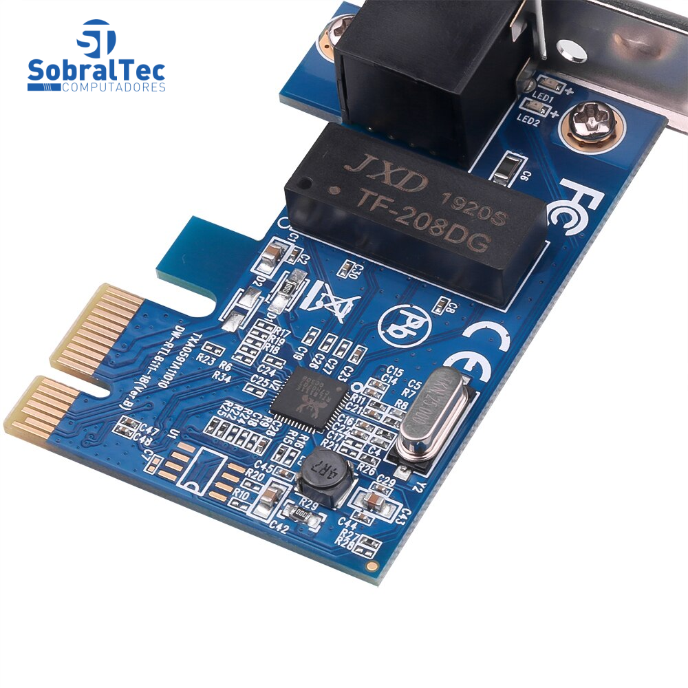 Placa De Rede Pci Express RJ-45 10/100/1000Mbps Gigabit Realtek Kebidu X4-02