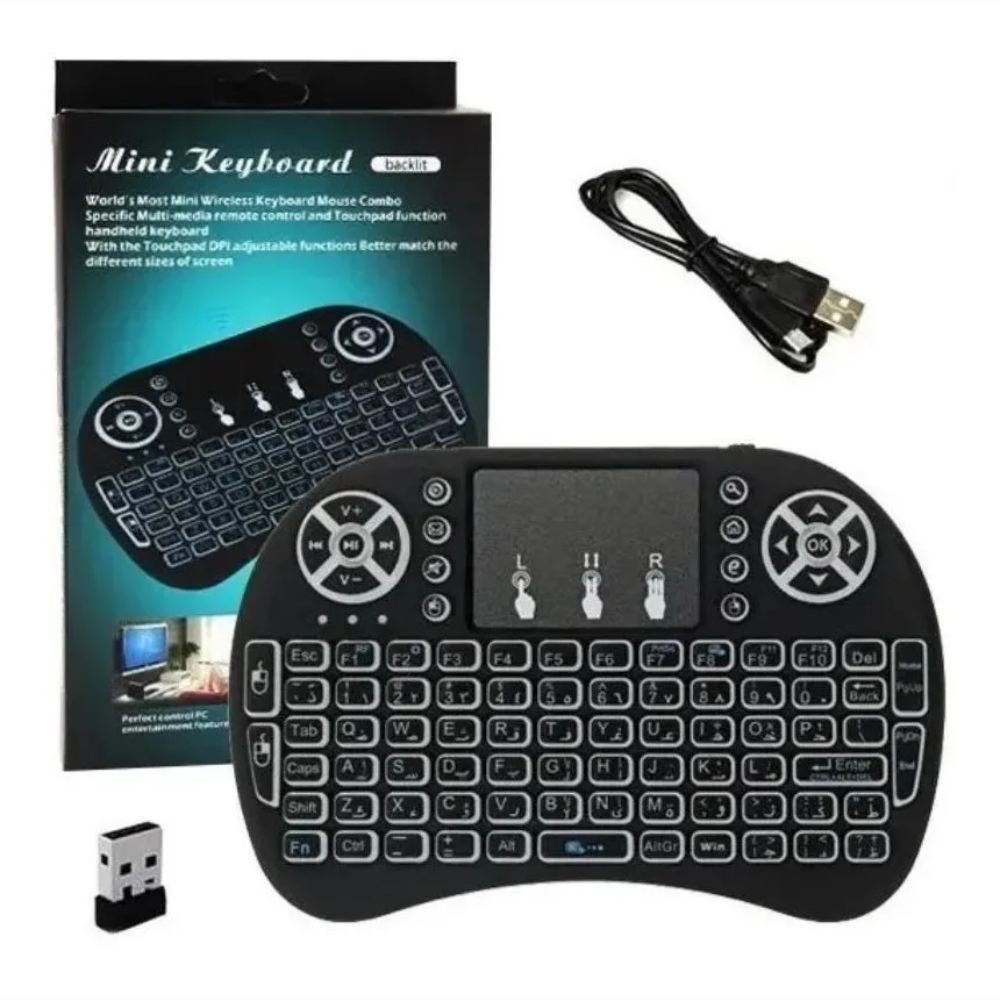 Mini Teclado Wireless Iluminado Com Mouse Touchpad Ps3 Tv Box Smartphones Pc