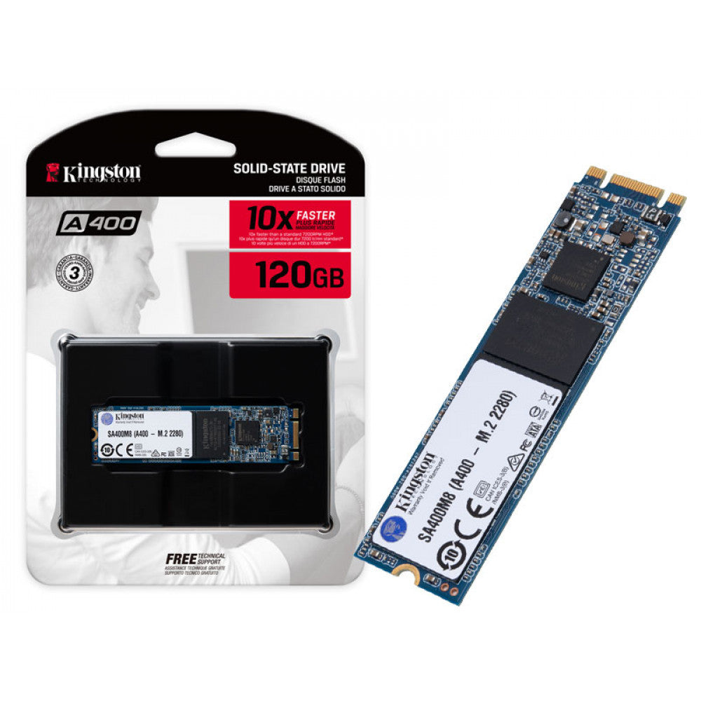 SSD M.2 Kingston A400 120GB Leitura 500MB/s Gravação 320MB/s SA400M8/120G