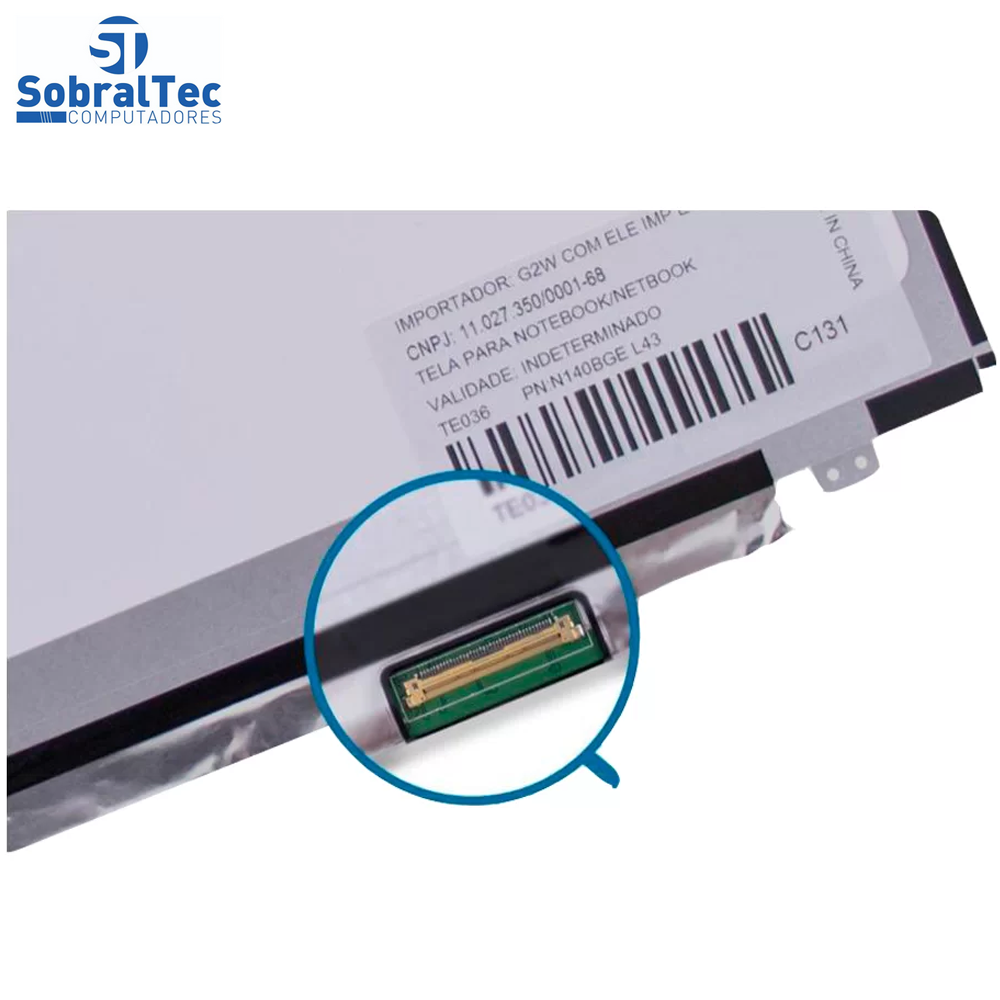Tela Notebook LED Slim 40 Pinos 14 Polegadas N140BGE-Rev. C2