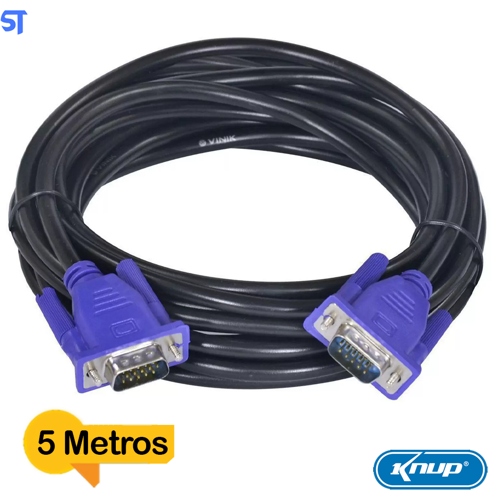 Cabo de Vídeo VGA 5 Metros Com Filtro Knup KP-5002