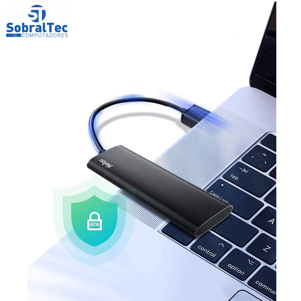 SSD Externo USB 3.2 Tipo C  250Gb 550Mb/s De Leitura E 480Mb/s De Escrita  Netac