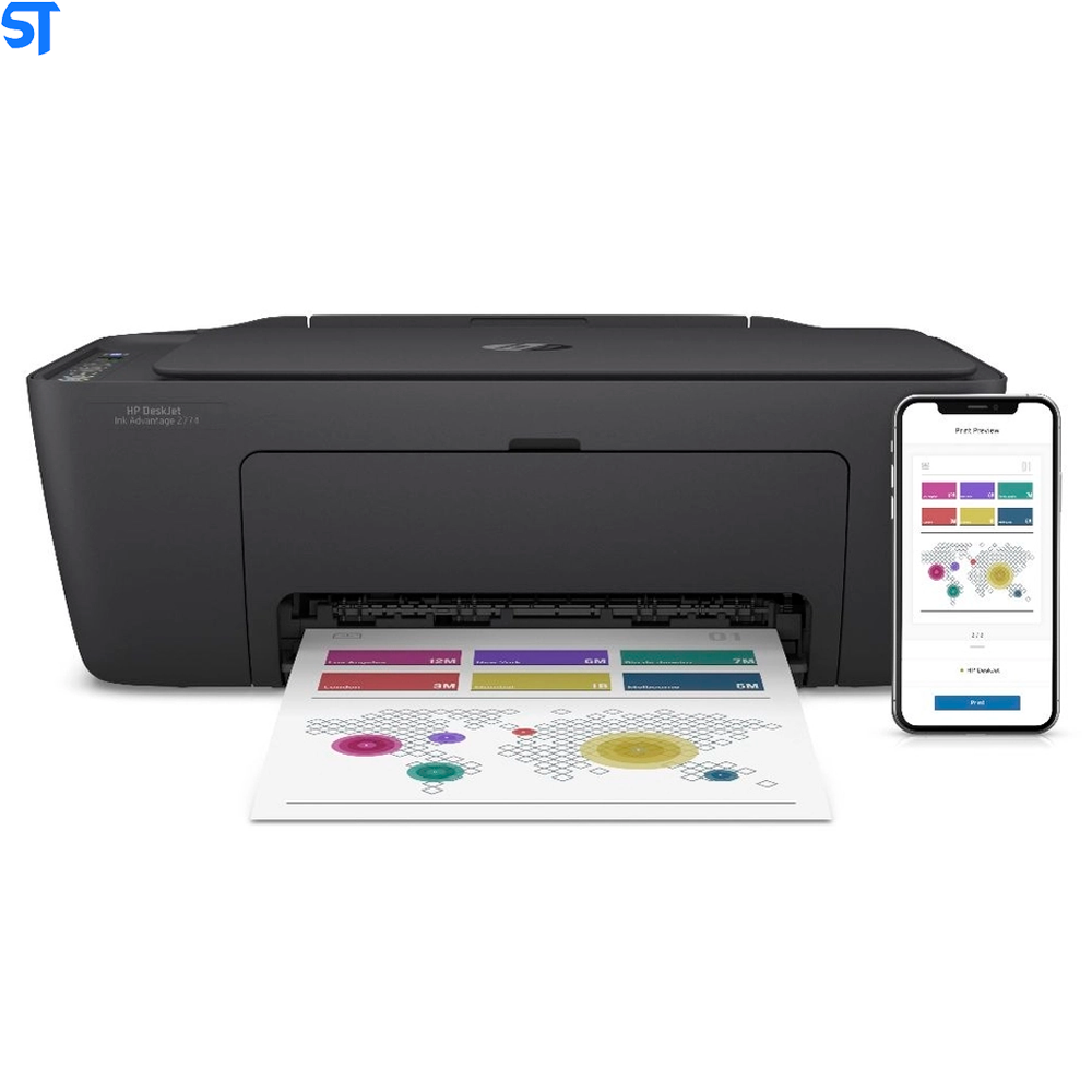 Impressora Multifuncional HP Deskjet Ink Advantage - 2774 Jato de Tinta Colorida Wi-Fi USB