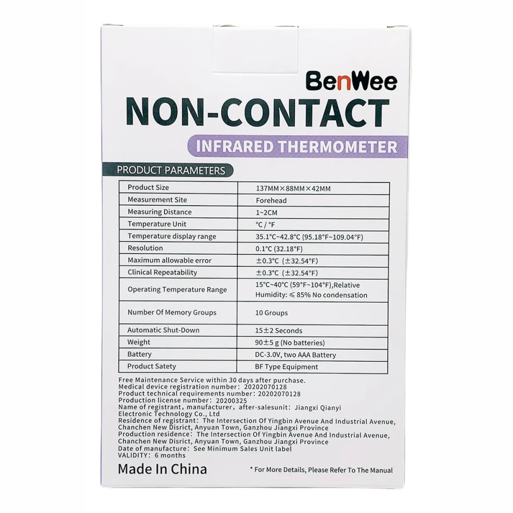 Termômetro De Temperatura Infravermelho Display Lcd Sem Contato BenWee SHY-001
