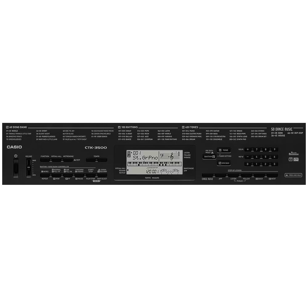 Teclado Musical Casio CTK-3500 Arranjador Musical 5/8 Com Fonte - Bivolt, Preto