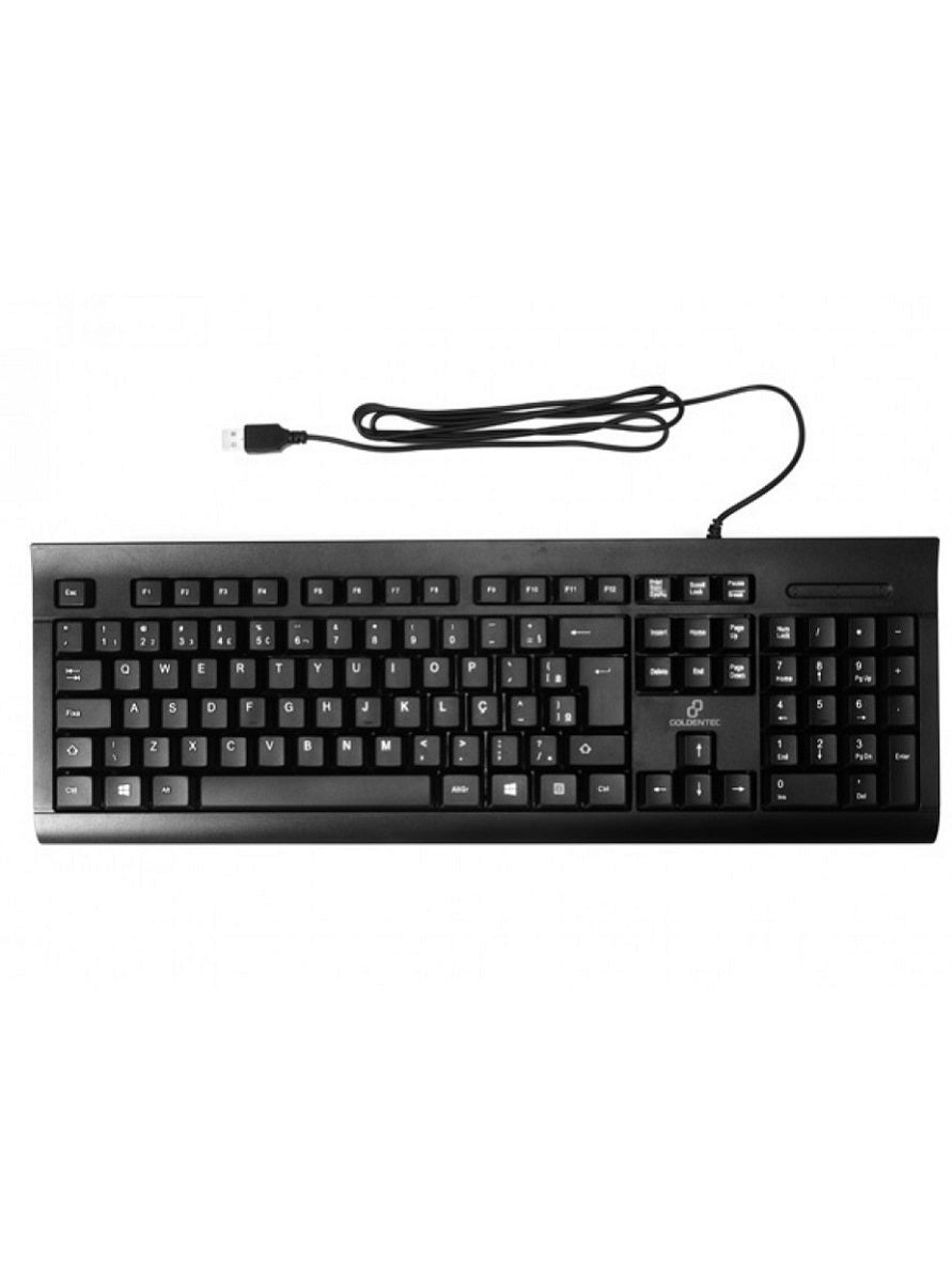 Kit Teclado e Mouse Usb Com Fio Goldentec GT Black