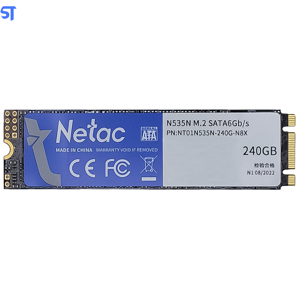 HD SSD M.2 Netac 240GB 2280 SATAIII 6GB/s Leitura 560 MB/s Escrita 520 MB/s