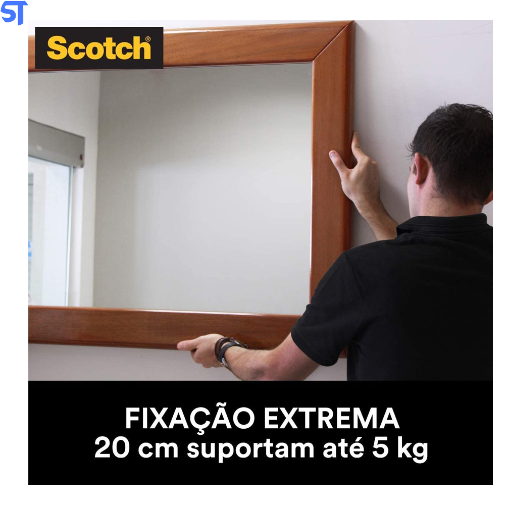 Fita Dupla Face Scotch 3M Fixa Forte Extrema 24 mm x 2 mm Com 3 Metros e 5 Kilos de Força