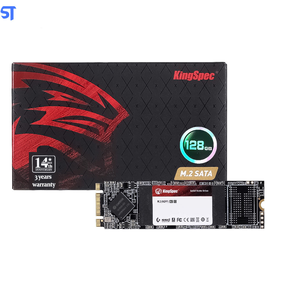 HD SSD M.2 SATA 128GB Leitura 550Mb/s Gravação 480Mb/s - KingSpec