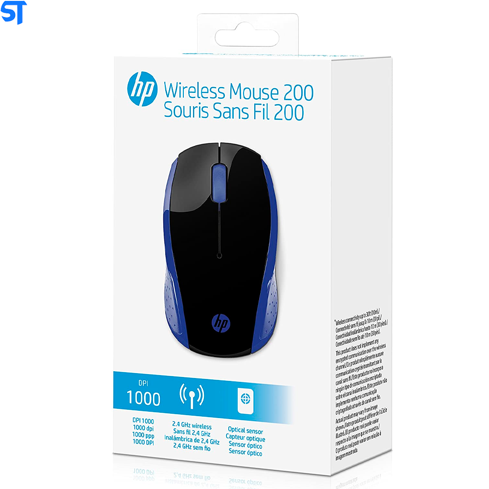 Mouse Sem Fio HP Óptico 1000DPI 200 Oman Azul