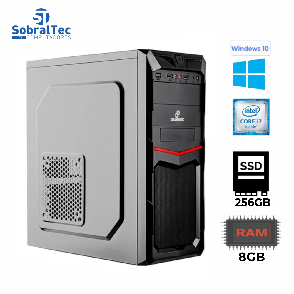 Computador Gamer Core I3 10° Geração-Mem  8Gb - Hd SSD M.2 256GB -Fonte 400W