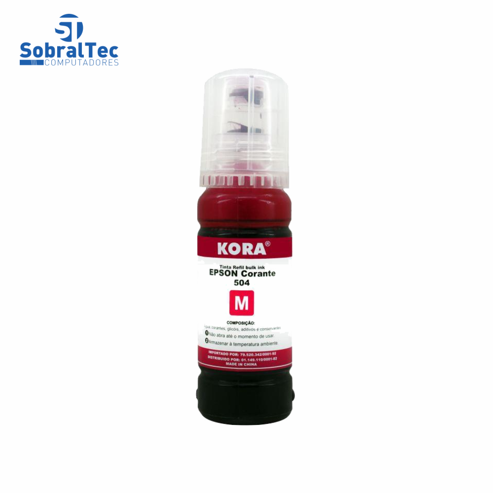 Tinta Refil Bulk Ink Compativel Epson 504/544 Corante Magento 70Ml Kora R-EP70M