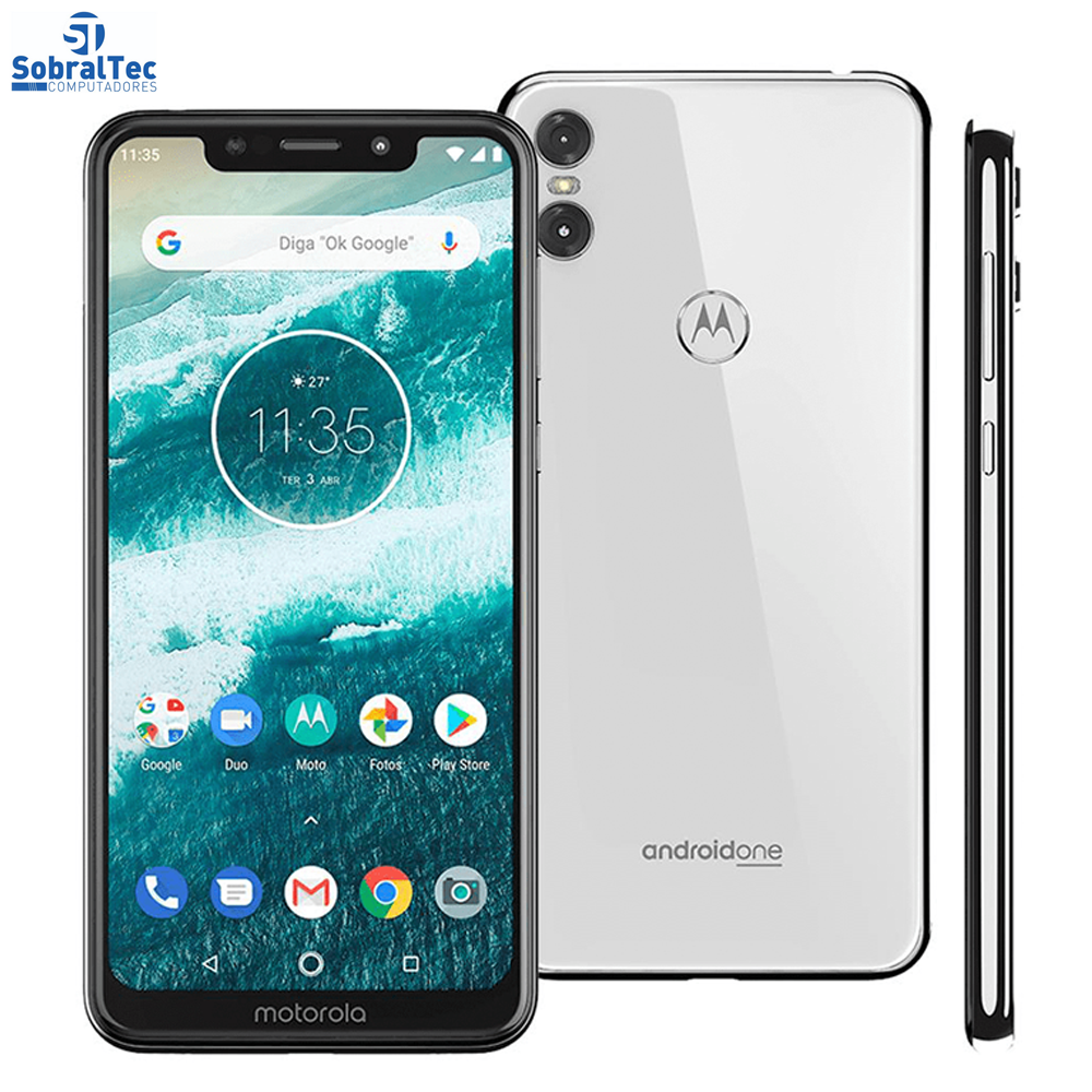 Smartphone Motorola One 64GB Dual Chip Android Oreo 8.1 Tela 5.9 2.0 Octa-Core 4G Câmera 13+2MP Branco